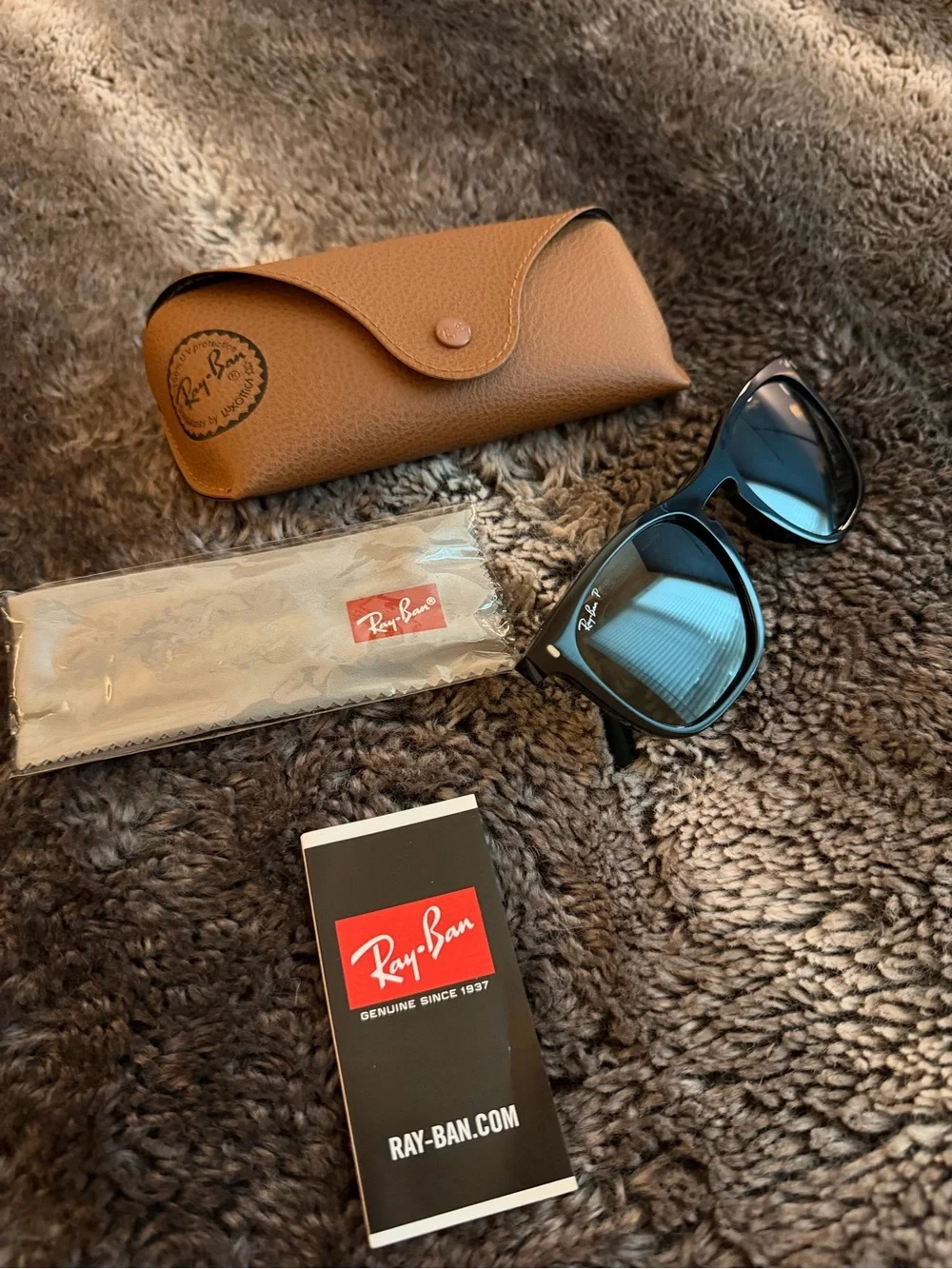 Ray-Ban Polarized Black Sunglasses with Green Lenses RB2210